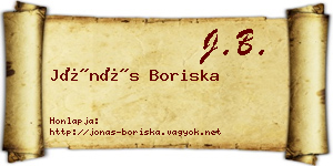Jónás Boriska névjegykártya